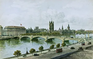 Lambeth Bridge and Houses of Parliament, London