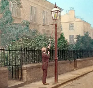 Lighter Prints: Lamp lighter, Victorian period