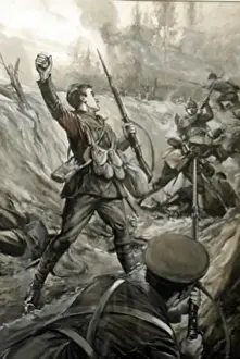Conspicuous Prints: Lance Corporal Joynson drives the enemy back with bombs