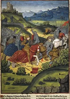 Lancelot Prints: Lancelot in a battle. Illustration of Lancelot