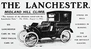 Lanchester Prints: Lanchester veteran car advertisement, early 1900s