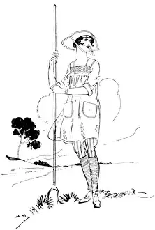 Bucolic Prints: A land girl by Helen McKie