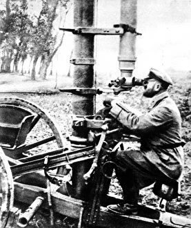 The land periscope: A German staf officer observing with a hyposcope