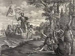 Population Prints: Landing of Christopher Columbus in America, at San Salvador