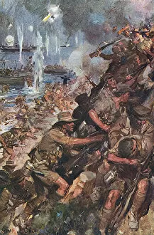 Anzac Gallery: Landing at Gallipoli, World War I by Cyrus Cuneo