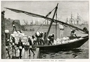 Ashore Prints: LANDING ICE AT BOMBAY