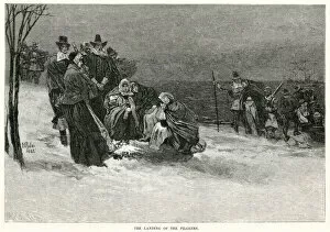 Images Dated 14th December 2018: Landing of the Pilgrim Fathers