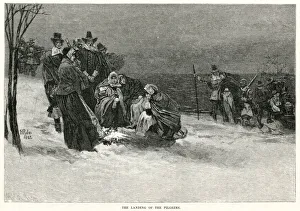 Images Dated 14th December 2018: Landing of the Pilgrim Fathers