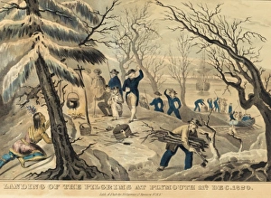 Images Dated 9th May 2011: Landing of the Pilgrims at Plymouth 11th Dec. 1620