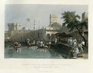 Bartlett Prints: Landing Place in a small Harbour at Rhodes, Greece
