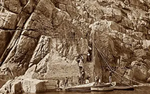 Scilly Prints: Landing on Round Island Isles of Scilly Victorian period