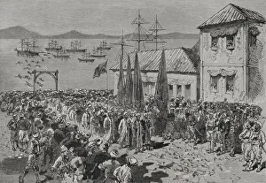 Ottomans Prints: Landing of Softas in Thessaloniki (during Ottoman)