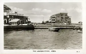 Yemeni Prints: The Landing Stage - Aden, Yemen. Date: circa 1920s