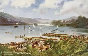 Landing Prints: Landing stage, Bowness, Lake Windermere, Lake District