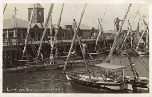 Karachi Prints: Landing stage, Kiamari, Karachi, British India