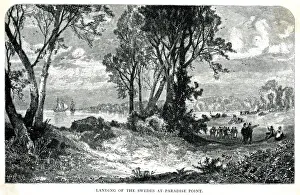 Images Dated 14th December 2018: Landing of Swedish Settlerd at Delaware Bay