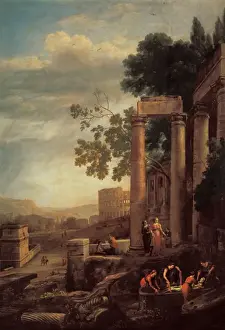 Landscape with the burial of St. In a landscape with ruins i