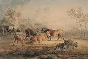 Landscape with Cattle, Donkeys and Horses