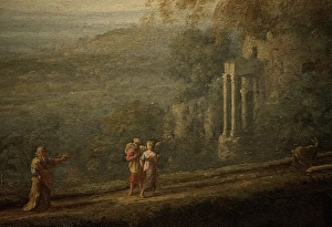 Images Dated 11th July 2015: Landscape with Rebekah Taking Leave of her Father
