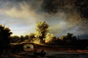 Amsterdam Prints: Landscape with a Stone Bridge, c. 1638, by Rembrandt (1606-1