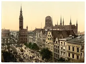 Gdansk Prints: Langen Market and Court House, Danzig, West Prussia, Germany
