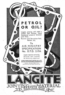 Langite Jointing Material & Gaskets - 1942 Advert