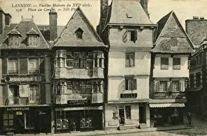 Bretagne Prints: Lannion - Old Houses of XVI century (16th century) Shops