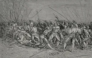 Fought Prints: The Lansquenets Battle, 16th century. Soldiers