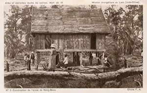 Laos Prints: Laos - Building a Missionary School