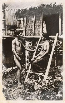 Stilt Collection: Laos - Champasak Province - Man and woman of the Lao Theung