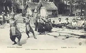 Laos Prints: Laos - The Kings Orchestra and Dancers
