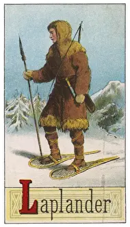 Laplanders Prints: Laplander in snowy landscape