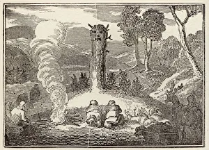 Worshipping Collection: Laplanders worshipping an idol