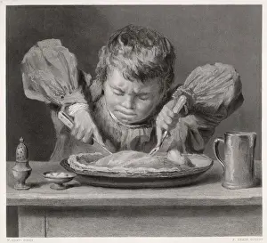 Dinner Prints: Large Boy Eats Large Pie