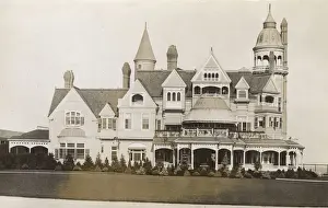 Sunshade Prints: Large coastal mansion, hotel or villa, USA