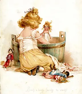 Tuck Prints: Such a Large Family to Wash, by Frances Brundage