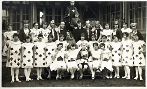 Aces Gallery: Large group of French Schoolgirls dressed as a deck of cards