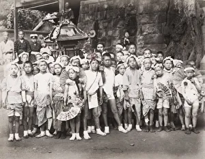 Large group of Japanese children