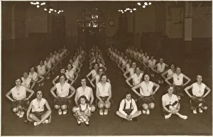 Images Dated 20th April 2020: A large group of London Schoolgirls performing a synchronised aerobic gymnastic routine