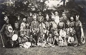 Large group of women and girls in Indian costume