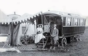 Gipsy Collection: Large and Lavish Gypsy Caravan and its owners (and dog)