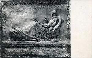 Aisle Gallery: A large memorail bronze relief of Robert Louis Stevenson (1850-1894
