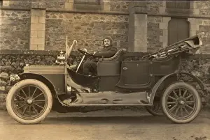 Roofed Prints: Large open-top roadster car