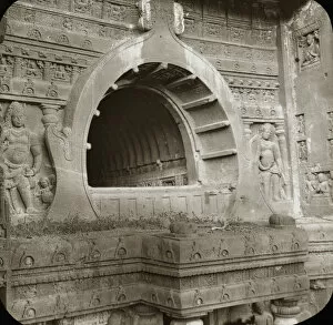 Ajanta Gallery: A large round doorway carved from stone