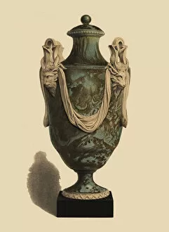 Agate Gallery: Large vase in crystalline agate decorated with animal heads