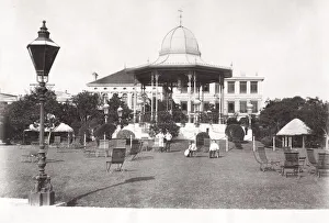Late 19th century photograph: Bandstand and park, Shanghai, China Late 19th century photograph: Bandstand and park, Shanghai, China