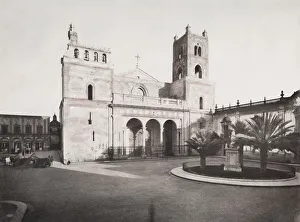 Palermo Prints: Late 19th century photograph: Duomo, cathedral, Monreale, Palermo, Sicily, Italy