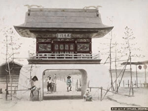 Meiji Gallery: Late 19th century photograph: entrance gate on the way to Enoshima, Japan