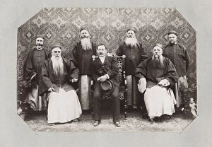 Consul Collection: Late 19th century photograph: French consul, Tientsin, Tianjin China, Jesuit priests