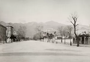 Meiji Gallery: Late 19th century photograph: Street in Kobe, Japan